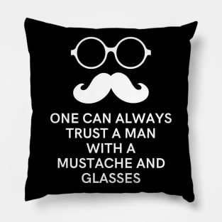 Man with mustache and glasses Pillow