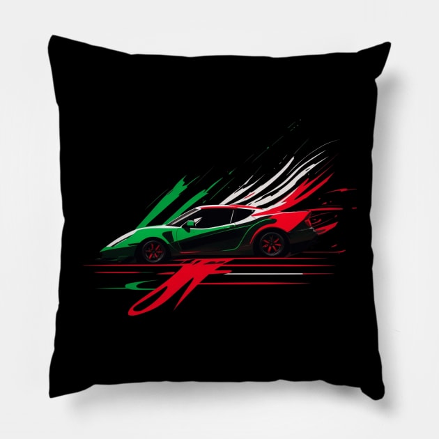 Sports Car Dark Green Side Pillow by The Wonder View