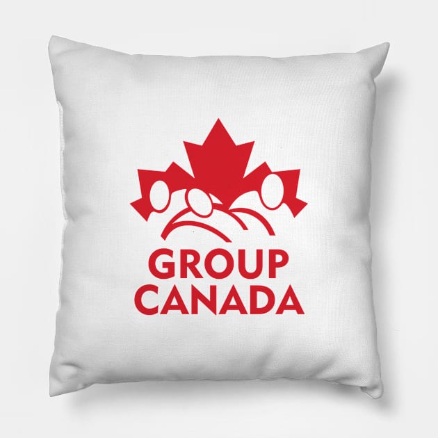 Group of People and Maple leaf shape Composition to show Canada People expression Pillow by GeeTee