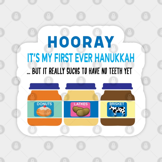 Funny Happy Baby's 1st Hanukkah Magnet by FK-UK