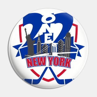 212 New York Hockey Blue/Red Pin