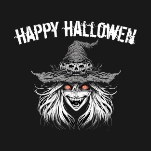Halloween Witch Face Happy Halloween T-Shirt