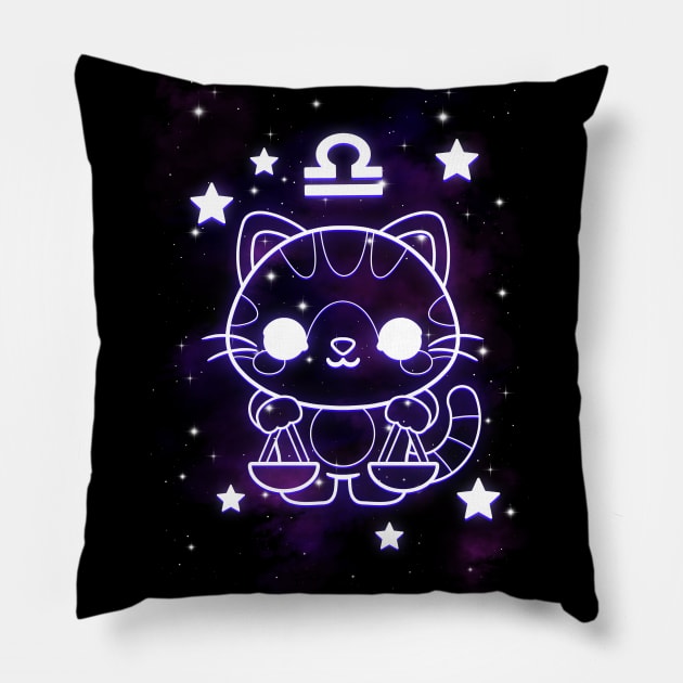 libra kawaii zodiac sign Pillow by NemiMakeit