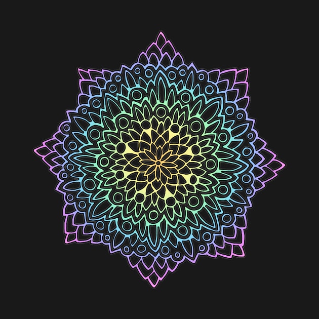 Pastel Rainbow Mandala by gorff