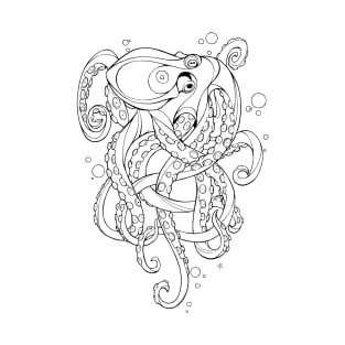 Tangled Octopus - Line Art T-Shirt