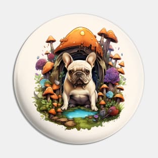 French Bulldog In a Fairy Forest Pin