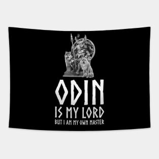 Inspiring Viking Mythology - Odin Is My Lord But I Am My Own Master Tapestry