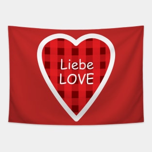 Liebe auf Karo Herz - Love on checkered heart Tapestry