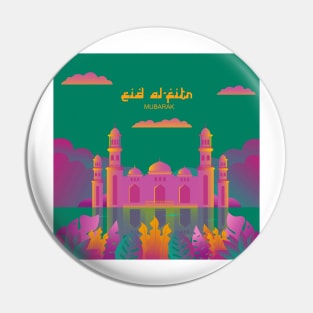 Eid Al-Fitr Mubarak Mosque Pin