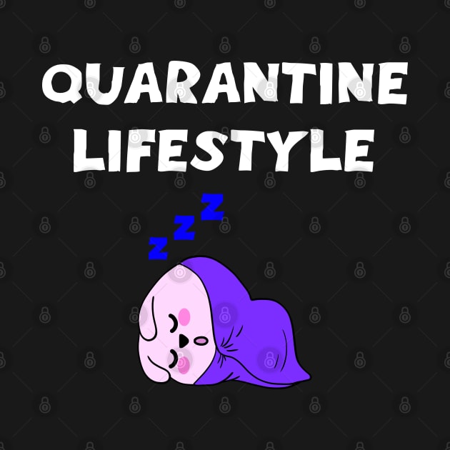 Quarantine chill. Funny quote. Cute napping lazy little pink baby bunny. by IvyArtistic