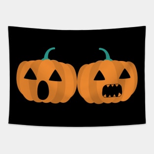 Spooky Pumpkin Twins Halloween Tapestry