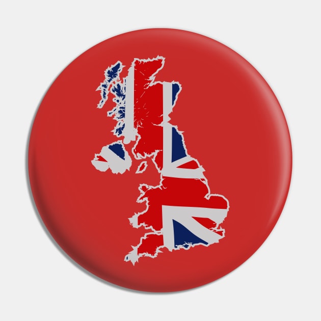 Great Britain (White Outline) Pin by Sharkshock