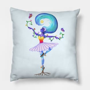 Nature's Free Spirited Ballerina Dreamer Dancer Pillow