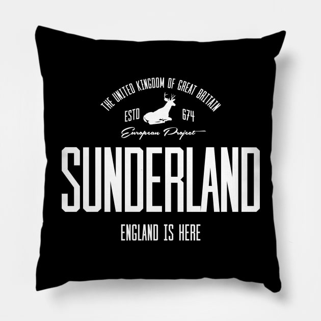 Great Britain, England, Sunderland Pillow by NEFT PROJECT
