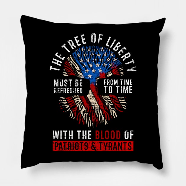 The Tree Of Liberty Thomas Jefferson Pillow by Cooldruck