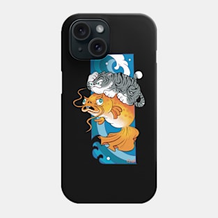 surfer tiger and his koi fish Phone Case