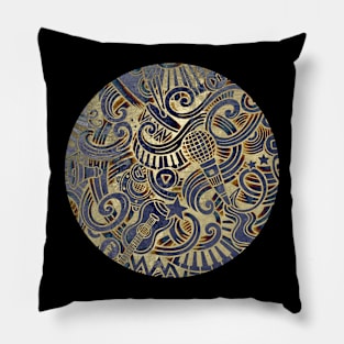 Music Montage Vintage Cover Pillow