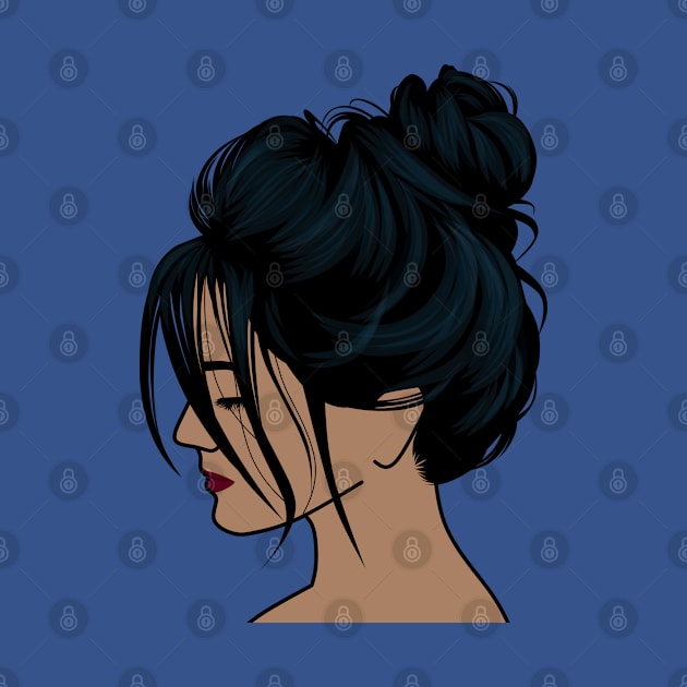 Messy bun girl by DG vectors