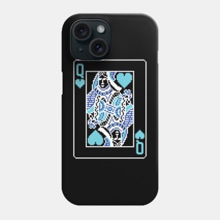 Queen of Hearts Pixel Art Bright Negative Mode Phone Case