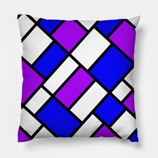 Abstract mosaic pattern grid with random colours blue and purple - illustration Pillow