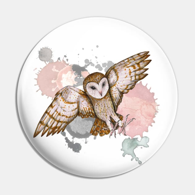 Attacking barn owl watercolor Pin by Bwiselizzy