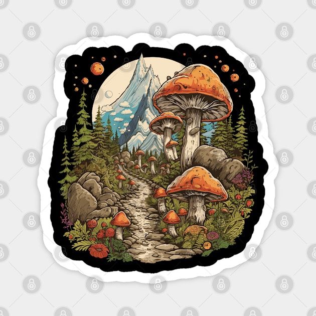 Summit Shroom Explorer Magnet by MushMagicWear