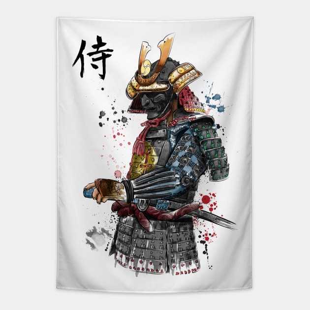 Samurai Watercolor Tapestry by DrMonekers