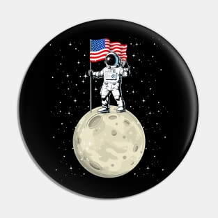 Space Astronaut 4th Of July Pin