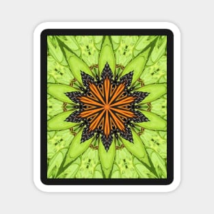 Unique Kaleidoscope Monarch Butterfly on Flower Magnet