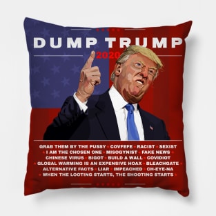 Dump Trump 2020 illustration Pillow