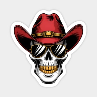 Outlaw Cowboy Skull Magnet