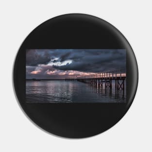 Dramatic Pier Clouds Pin