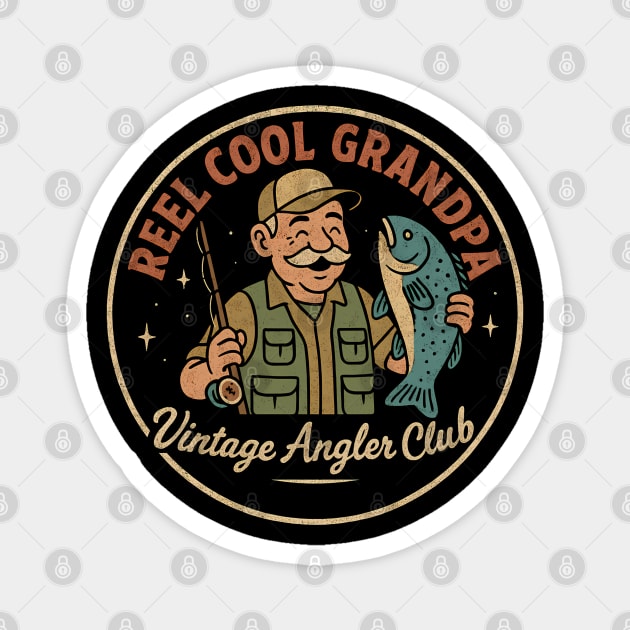 Reel Cool Grandpa – Funny Fishing Shirt for Grandpas Magnet by Hobby Helpers Merch