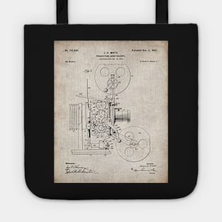 Film Camera Patent - Film Lover Cinema Student Art - Antique Tote