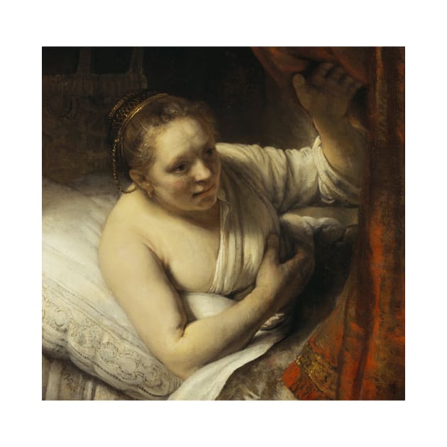 A Woman in Bed by Rembrandt by Classic Art Stall