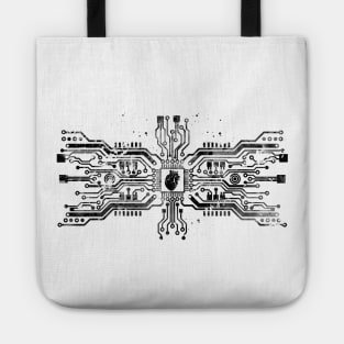 Circuit board with heart Tote