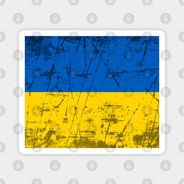 Distressed Ukrainian Flag Magnet by Scar