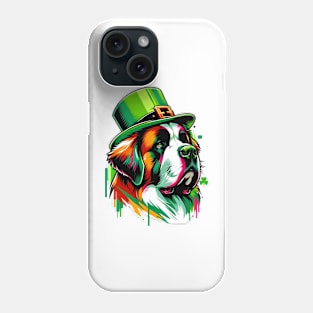 Saint Bernard Dog's Joyful Saint Patrick's Day Fun Phone Case