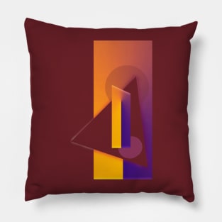 Geometric pop art abstract orange purple Pillow