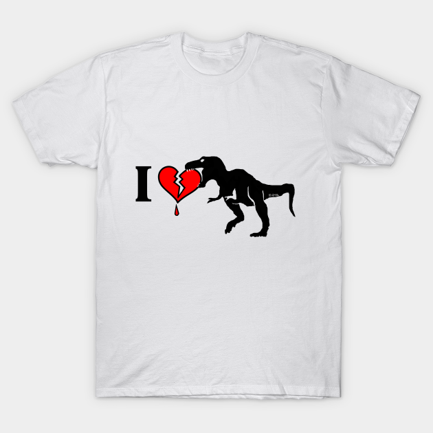 Discover Warning! dinosaur eats heart - Dinosaur - T-Shirt