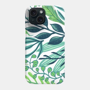 Green sea plant foliage floral pattern background Phone Case