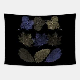 Blooming Skeletons - Nature's Elegance: Leaf and Flower Skeleton Symphony Tapestry