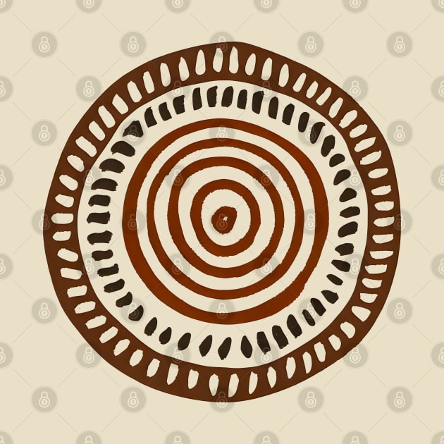 African Mudcloth Ethnic Pattern Circle by craftydesigns