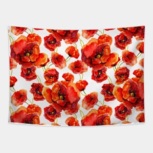 Red Poppies and bees Tapestry