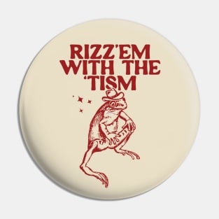 Rizz Em With The Tism Vintage T-Shirt, Retro Funny Frog Shirt, Frog Meme Pin