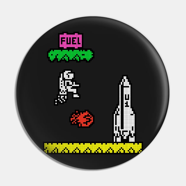 8 bit JetPac Pin by Retrific