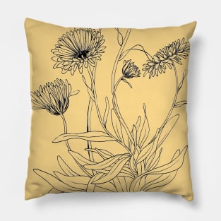 Calendula Flowers Pillow