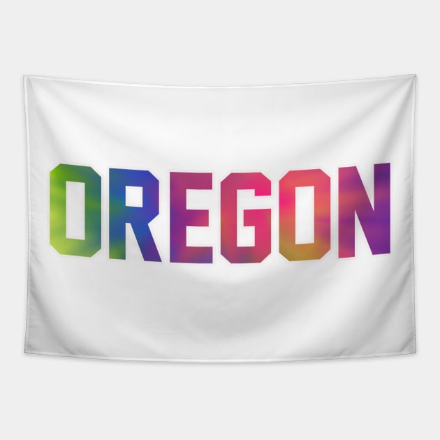 Oregon Tie Dye Jersey Letter Tapestry by maccm