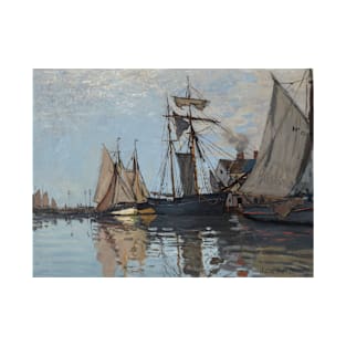 Boats in the Port of Honfleur by Claude Monet T-Shirt