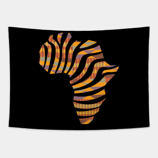 Kente, Africa Map, Stripes, Ghana Pattern Tapestry